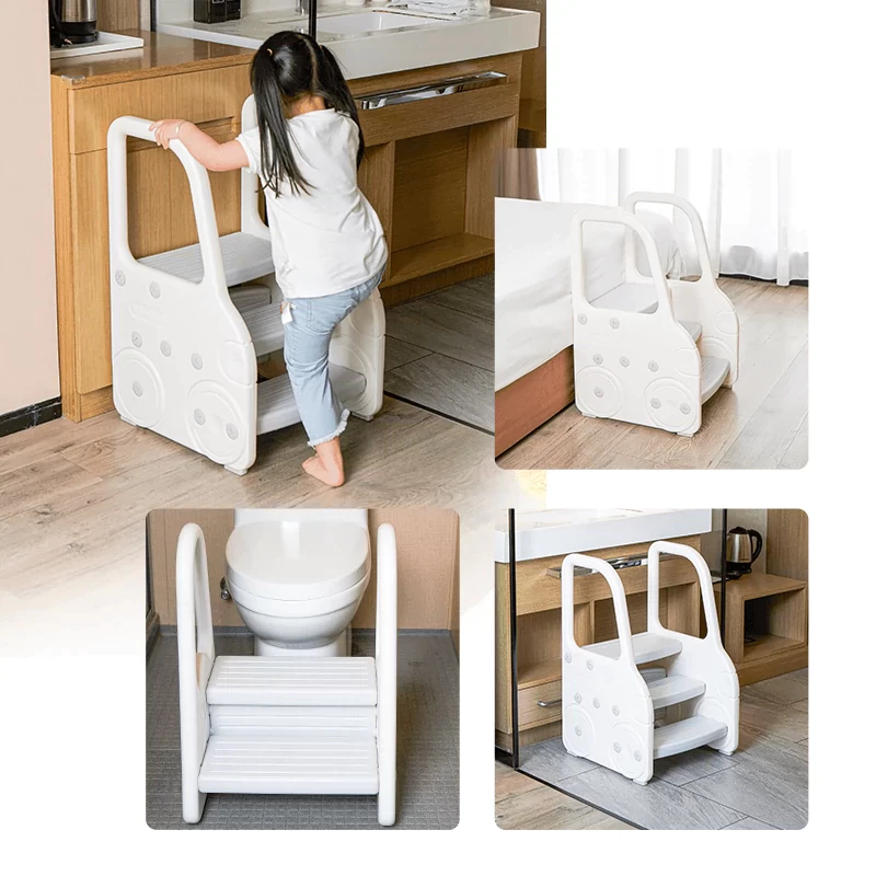 Kệ bậc thang có tay vịn đứng Bếp/lavabo rửa tay, ghế kê chân toilet cho trẻ Babypods - Hình ảnh 3