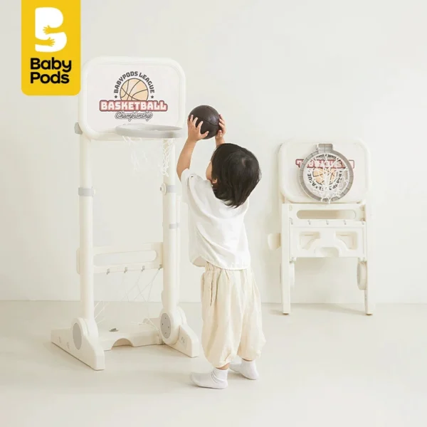 Bộ vận động 3 môn kết hợp: Bóng đá - Bóng rổ - Golf cho bé Babypods (xếp gọn, tùy chỉnh độ cao)