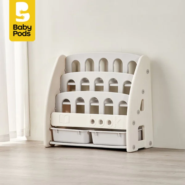 Kệ sách cho bé, nhựa nguyên sinh cao cấp hiệu Babypods mẫu Alphabet