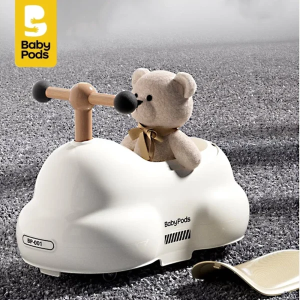 Xe chòi chân, xe đồ chơi cho bé hiệu Babypods hình hạt đậu, cốp xe lớn, bánh xe điều hướng được