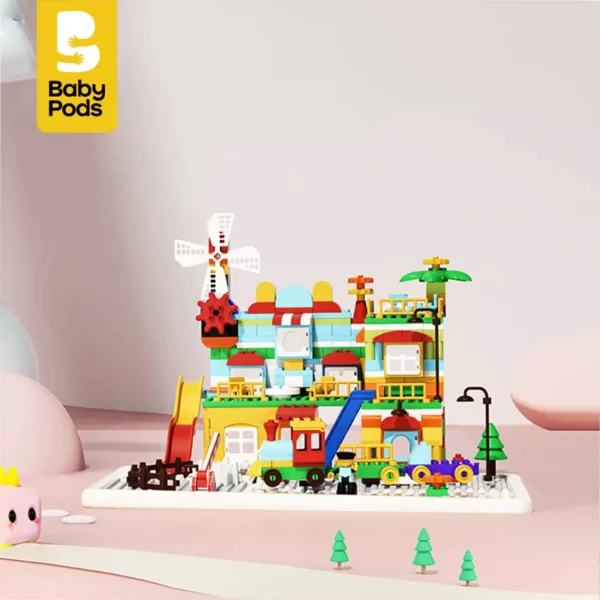 Bộ khối xây dựng, đồ chơi xếp hình, lắp ráp cho bé 3-6 tuổi Babypods, giúp bé phát triển tư duy